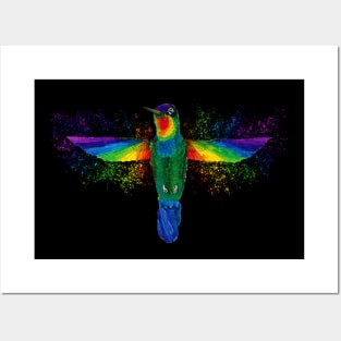 Watercolor Rainbow Hummingbird Posters and Art